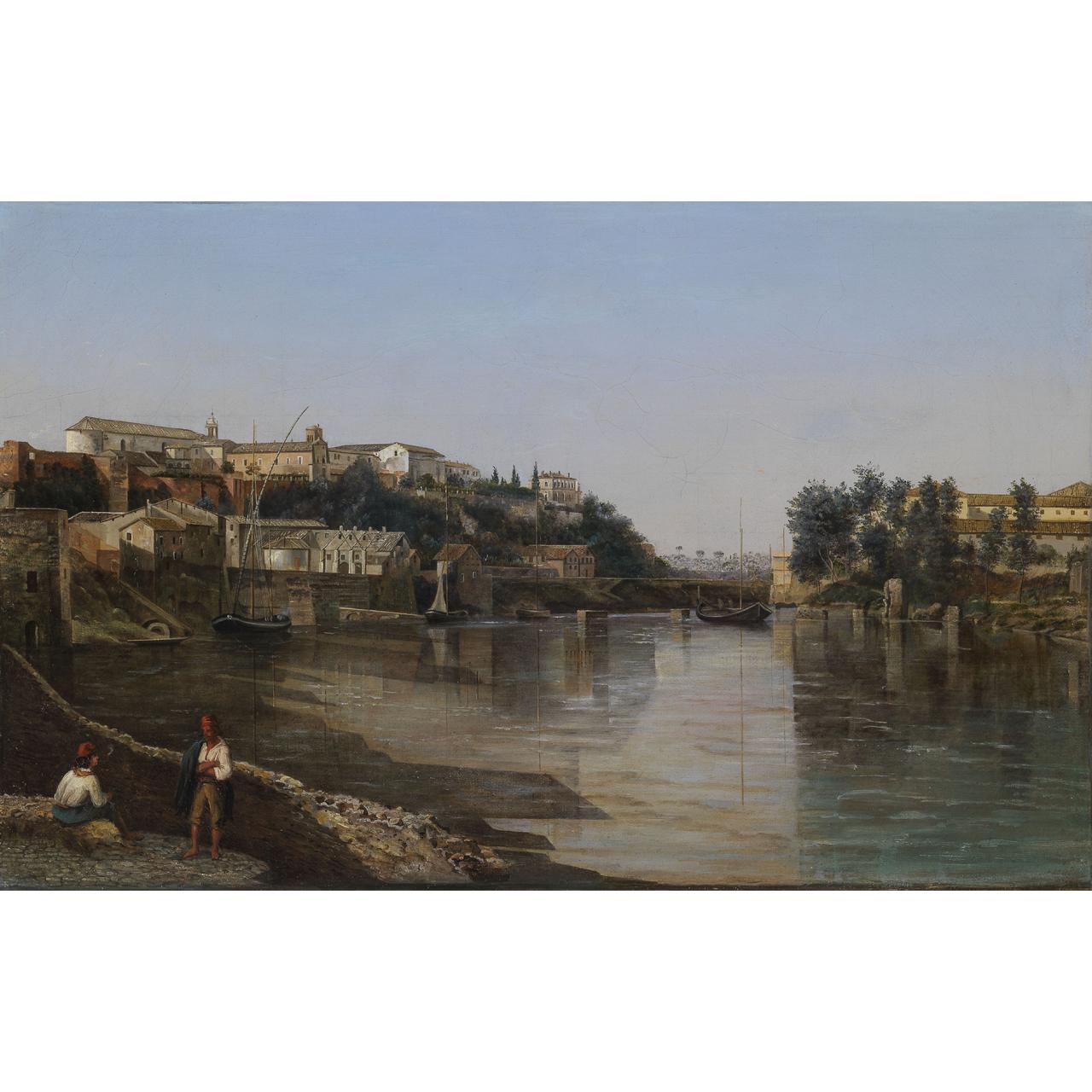 Dipinto: View of Tiber at the Salara and the Aventine Hill